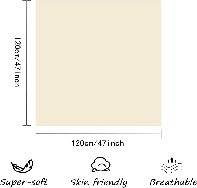 Organic 100% Cotton Multifunctional Blanket 47x47 Inches，Ultra-Soft for Baby & Home，Hypoallergenic, Machine Washable - for Travel, Nursery, Sofa & Camping