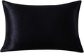 SLPBABY 100% Natural Pure Silk Pillowcase for Hair and Skin, Both Side 19 Momme Silk, Luxury Smooth Satin Pillowcase Cover with Hidden Zipper (Standard(20''x26''), Black)