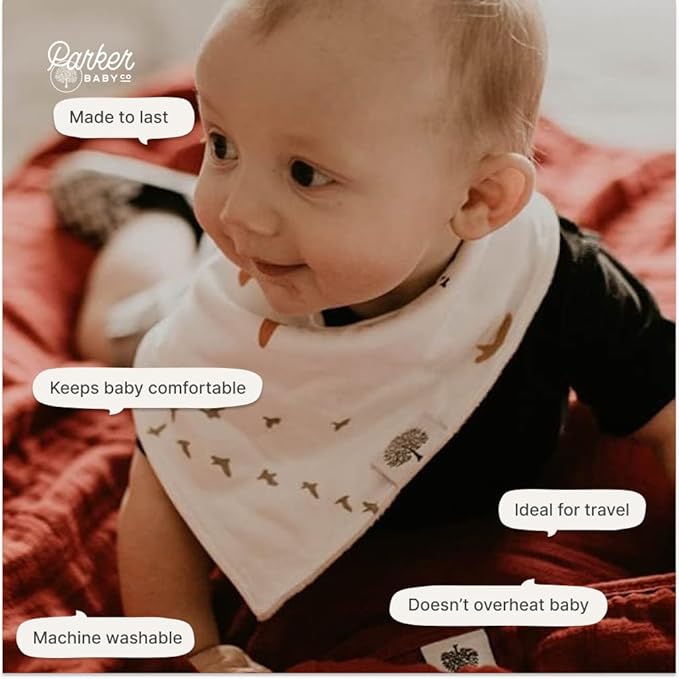 Parker Baby Muslin Blanket | 100% Soft Cotton Toddler Quilt & Baby Muslin Swaddle | Gender Neutral Design 47" x 47" Blanket
