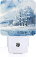 Snow Forest Night Light,Plug-in Night Lights with Dusk-to-Dawn Sensor for Stairway,Hallway,Bedroom Sleep Friendly Ideal for Women/Girls/Boys Gift,0.5w