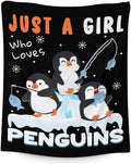 Penguin Blanket for Kids - 30" x 40" Inches Cute Throw Blanket Gifts for Girls Boys - Black Soft Warm Throws for Sofa, Lap & Office