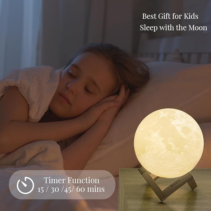 Moon Lamp, Moon Light, Moon Decorations, Cool Lamp, Moon Lamps for Adults, Decor for Boys, Thanksgiving, Christmas, 4.7 Inch, 16 Color Led