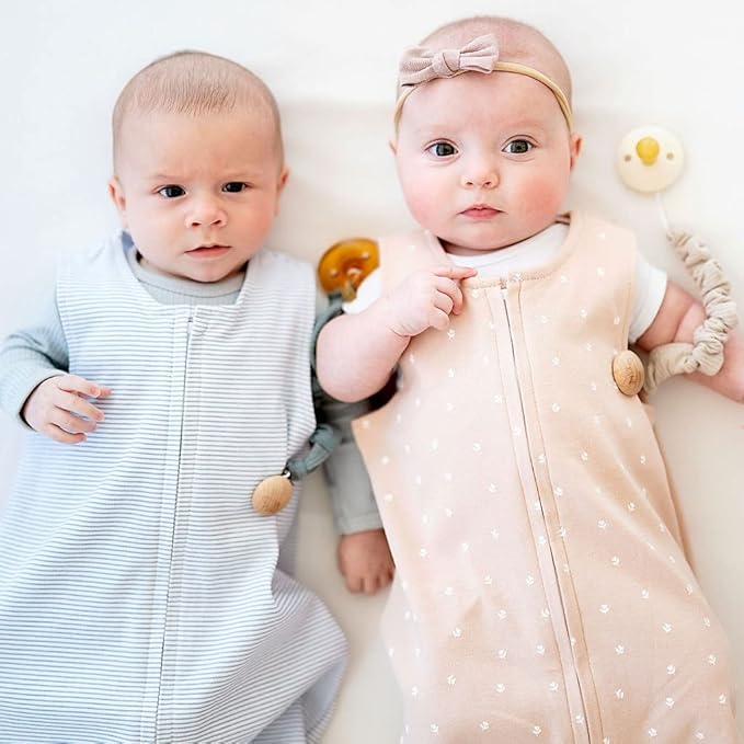 Ely's & Co. 100% Cotton Wearable Blanket Baby Sleep Bag 2 Pack (12-18 Months, Blush)