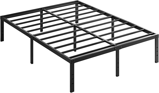 EMODA 14 Inch King Bed Frame with Fabric Cover, Heavy Duty Metal King Platform Bed Frame No Box Spring Needed, Noise Free, Easy Assembly