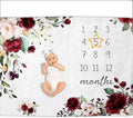 OLIVE OLIVIA Personalized Monthly Baby Milestone Blanket, Baby Months Blanket, Perfect Custom Newborn Gifts,30"x40"