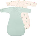 Baby Transitional Swaddle Sack Arms Up Length Sleeves Mitten Cuffs 2 Pack 6-12 Months, Cotton Wearable Sleeping Bag Swaddling Blanket for Babies Boys Girls Sleep Sacks Snug Fit Calms Startle Reflex