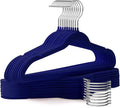 Toddler Hangers,50 Pack 11 Inch,Velvet Baby Hangers Slim & Space-Saving,Baby Clothes Hangers with 360 Swivel Hook,Heavy Duty Felt Hanger for Childrens Coats, Pants,and Dress (Dark Blue)