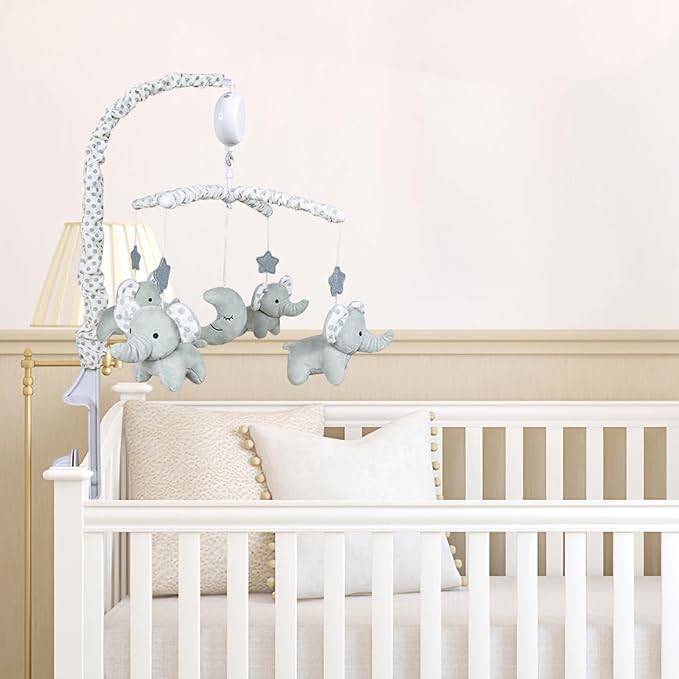 Mobile for Crib Nursery – Plush Ba-by Crib Mobile, Wind-Up Cradle Mo-Bile with High Contrast Music Box | Nursery Bed & Cradle Hanging Decoration for Room