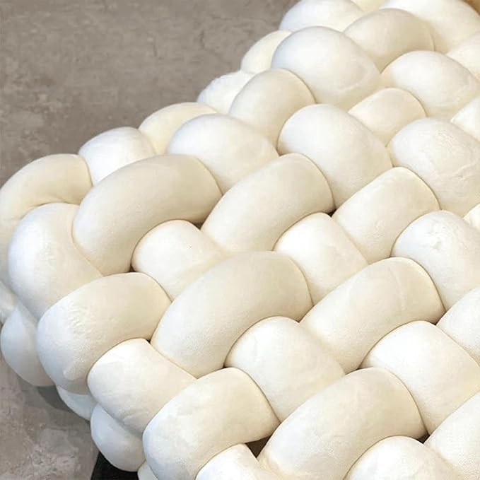 Velvet Chunky Yarn Bulky Giant Arm Knitting Yarn, Super Soft Jumbo Tube Weight, Fluffy DIY Crochet Hand Making Washable for Blanket, Pet Bed, Rugs Pillow (2.2lb-Milk White)