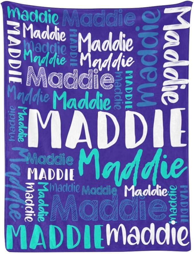 Dr.TOUGH Personalized Blankets with Name Customized Baby Blankets for Girls Boys Adults Monogrammed Blankets and Throws Christmas Birthday Mothers Fathers Valentines Day Gift (Pink-Blue, 40''×50'')