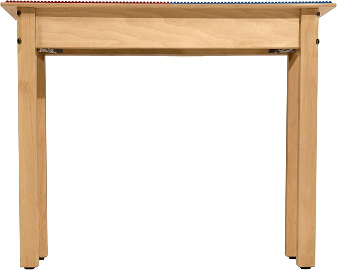 Contender Time-2-Play Montessori Hardwood 35" Red & Blue Lego Compatible Blocks Table for Kids Play Activities, Solid Wood Table for Playroom/Daycare/Preschool, with 22" Legs [ Built to Last]