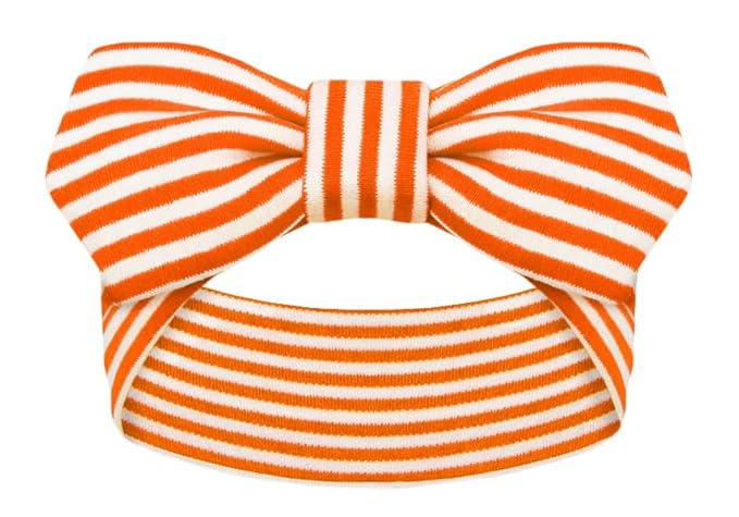 Creative Knitwear Virginia Tech Hokies Infant Girls Orange/White Striped Hair Knot Headband Embroidered Logo - Size Newborn - 4T