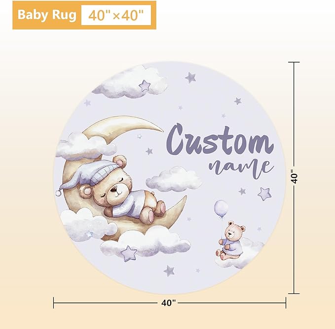 Personalized Crib Bedding Set, 5 Pcs Custom Nursery Bedding Sets with Name, Purple Bear Infant Bedding Set for Baby Girl Boy, Double Layer Baby Crib Set, Babies Toddlers Kids Customized Gifts