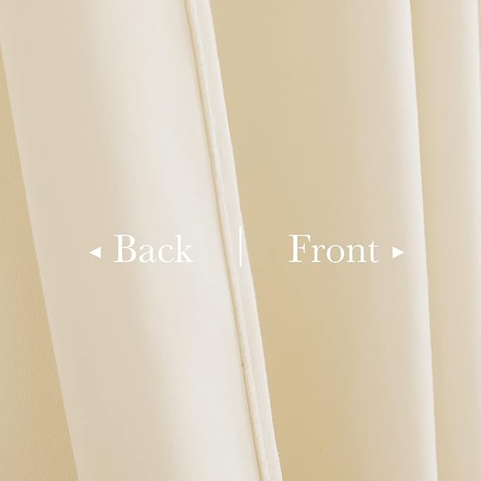 StangH Ivory White Curtains Velvet 108 inches for Sliding Door, Super Soft Elegant Decor Light Dimming Privacy Protect Window Drapes for Living Dining Room/Hotel Office, W52 x L108, 2 Panels