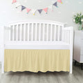 100% Egyptian Cotton, Nursery Crib Toddler (28" x 52" + 16") 800 Thread Count Crib Skirt Dust Ruffle, Bedding Skirts for Baby Boys or Girls, 16" Drop, Ivory Solid