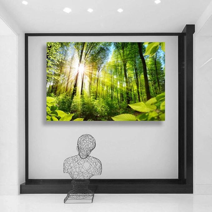 SIGNWIN-Canvas Wall Art-Sunshine in The Forest -Canvas Prints Home Artwork Decoration for Living Room,Bedroom - 12x18 inches