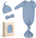 Yoofoss Baby Knotted Gowns 0-3 Months, Newborn Sleepers Hospital Coming Home Outfit for Photograph, Soft Breathable Comfort