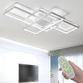 Flush Mount Modern LED Ceiling Light Fixture,With remote control Dimmable 3 Color Selectable Ceiling Lamp Ceiling Light for sitting room Kitchen Bedroom Hallway Porch (White, 55.1*31.5*2.5 IN)