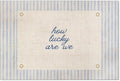 YYS How Lucky Are We Quote Wall Art Navy Blue Positive Affirmations Poster Trendy Minimalist Aesthetic Canvas Prints for Dorm Bedroom Wall Decor 24x36 inch Unframed