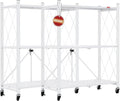 DEANIC 3 Tier Foldable Storage Shelves with Wheels, Large Capacity Shelving Unit, Freestanding Metal Wire Shelf Rack, No Assembly Organizer Rack for Garage Kitchen, Basement, Pantry(White Pack of 2)