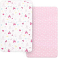 PHF Soft Mini Crib Sheet Set, 2 Pack Silky Comfy Pack N Play Sheets for Boys Girls, Universal Fit for Pack N Play, Playard and Mini Crib Mattresses, Castle