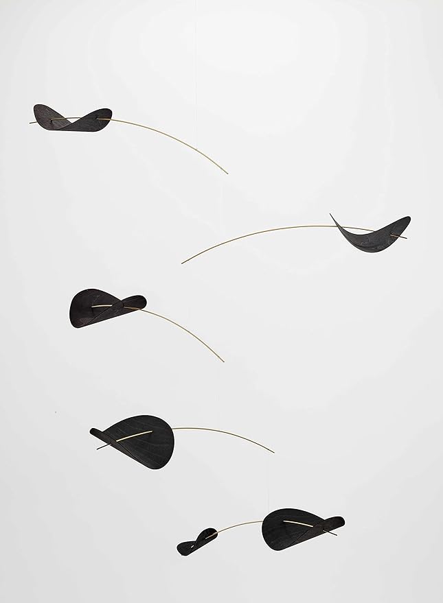 Flensted Drifting Clouds, Black Mobiles, Foil, Black, 80 cm