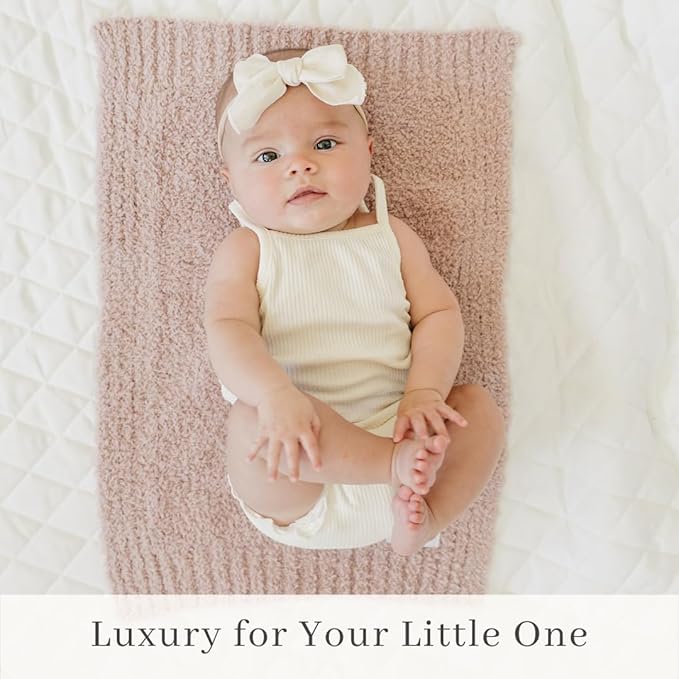 SARANONI Bamboni Baby Blanket | Luxury Plush Super Soft Blanket | Breathable Comfort Infant Baby Blankets for Boys & Girls | Pink, Mini - 15” x 20”