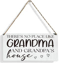 Grandparents Gifts from Grandkids There's No Place Like Grandma and Grandpa's House Sign Wooden Signs Farmhouse Home Decor for Father's Day Birthday Christmas Thanksgiving Gift 12 × 6 Inch（Wood 4005）