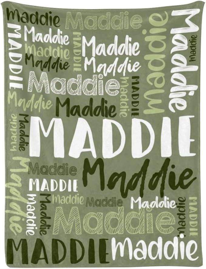 Dr.TOUGH Personalized Blankets with Name Customized Baby Blankets for Girls Boys Adults Monogrammed Blankets and Throws Christmas Birthday Mothers Fathers Valentines Day Gift (Mossy,30''×40'')