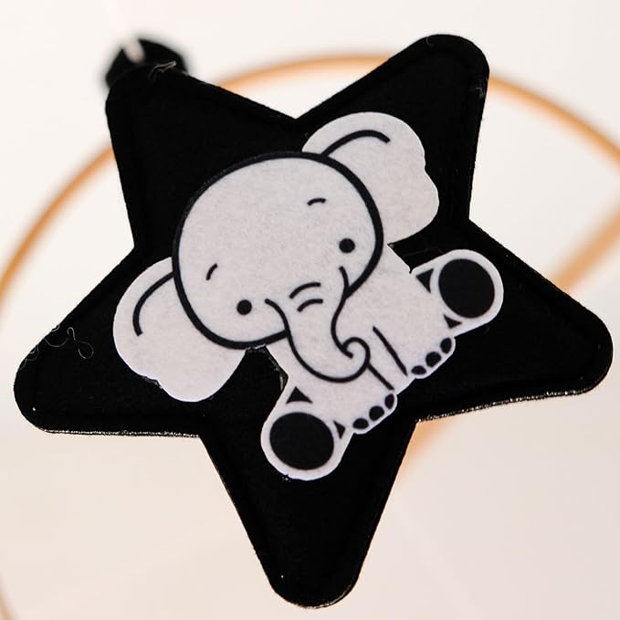 Montessori Mobile for Crib, Black and White Mobile for Baby, Neutral Baby Crib Mobile for Boys Girls, Nursery Mobiles Nursery Decor for Pack N Play, Safari