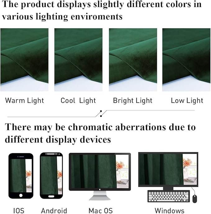 StangH Green Velvet Curtains 102 inches Long 2 Panels, Luxury Dark Green Decorative Backdrops Light Blocking for Party/Holiday, Solid Warming Drapes Heat & Cold Resistant for Bedroom, W52 x L102