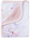 Oilo Baby Blanket, Luxury Soft Plush Chenille Backing & Turkish Cotton Jersey Print, Double Layered, 30" x 40", Rolled Jersey Edge Trim, Machine Wash, Perfect for Infant or Toddlers, Prim Floral