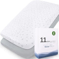 Bassinet Sheets Compatible with AMKE 3 in 1 (35" x 21"), Besrey, Miliard, GoFirst, Li’l Pengyu, Foalom, YADAQE, Baby Joy, TCBunny, yamesmile Bassinet, Ultra Soft & Super Stretchy, Grey & White Star