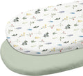 Gllquen Baby Bassinet Sheets 2 Pack, 100% Organic Cotton Bassinet Fitted Sheets for Girls Boys, Soft & Breathable Unisex Baby Mattress Sheet for Standard Bassinets 33"x17"(Green)