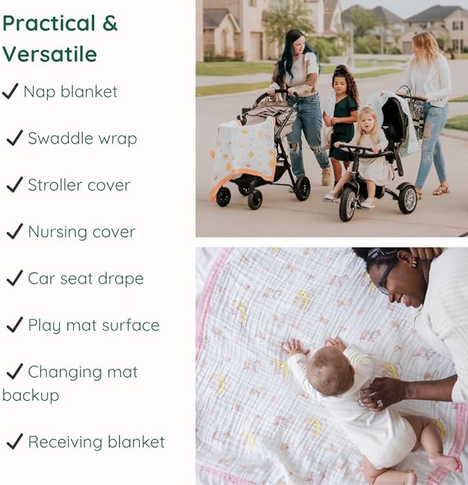 100% Cotton Muslin Baby Blanket | Soft & Breathable 6-Layer Swaddle & Receiving Blanket | Lightweight Quilt for Newborns, Infants & Toddlers | Gender-Neutral (Llama Love)