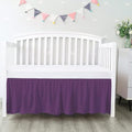 100% Egyptian Cotton, Nursery Crib Toddler (28" x 52" + 16") 800 Thread Count Crib Skirt Dust Ruffle, Bedding Skirts for Baby Boys or Girls, 16" Drop, Plum Solid