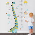 Jungle Animals Height Chart Sticker for Kids Height Measurement Growth Chart Wall Decals Cartoon Animals Giraffe Elephant Height Measurement Ruler Wall Decor for Kids Classroom Decor (Dinosaur)