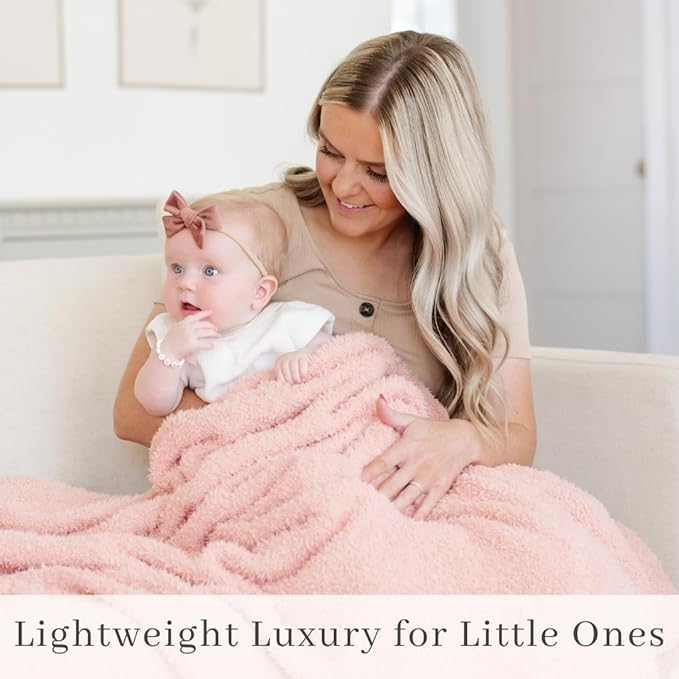 SARANONI Bamboni Baby Blanket | Luxury Plush Super Soft Blanket | Breathable Comfort Infant Baby Blankets for Boys & Girls | Peach, Mini - 15” x 20”
