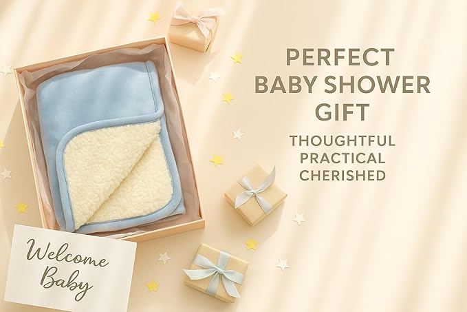 Ultra Plush 30x40 Super Soft Sherpa Baby Blanket, Durable, Machine Washable, Gentle on Baby's Skin - Ideal Baby Blankets for Boys & Girls, (Cloud Blue)
