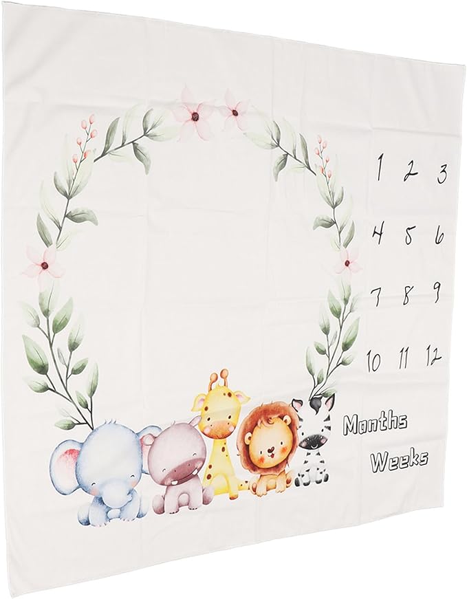 Acouto Monthly Blanket Garland Pattern Decorative Photo Background Cloth Photography Props, Month Blanket, Month - Swaddling