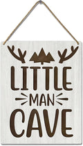Rustic Deer Forest Animal Wood Sign, Nursery Room Decor for Boys, Little Man Cave Sign, Wooden Wall Art for Boys Bedroom, Farmhouse Signs, 10x8 Inch