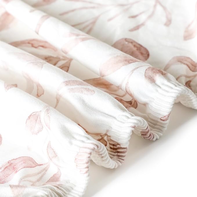 Pack n Play Sheets FItted 2 Pack, Stretchy Ultra Soft Jersey Knit Pack and Play Sheets, Universal Fitted Portable/Mini Crib Mattresses Snug and Safe, Beautiful Blush Pink Floral and Cute Animals Print