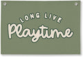 Playroom Decor for Boy, Long Live Playtime Wall Hanging Linen Banner, Blue Striped Wall Flag for Kids Room Nursery Playroom Decor, 20x30 Inch-Green