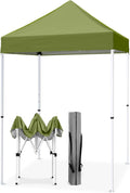 EAGLE PEAK 5x5 Pop Up Canopy Tent Instant Outdoor Canopy Easy Set-up Straight Leg Folding Shelter, Grass Green