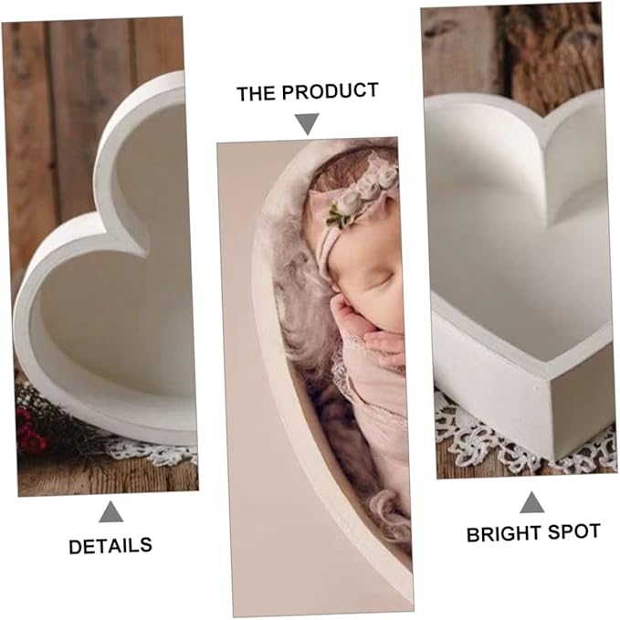 1pc Love Photography Props Newborn Girl Babyboy Baby Basket Posing Case for Newborn Photography Prop Posing Case Child White Wood Wooden