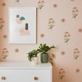 YouRfocus Daisy Wall Decals | Boho Flower Stickers for Girls' Rooms, Playrooms, Nurseries | Dual Layer Print for High Coverage | Removable Peel and Stick (Light Purple & Orange) | 6 Sheets