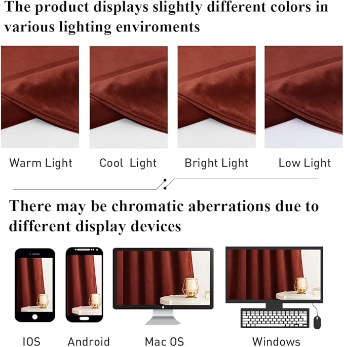 StangH Rust Velvet Curtains 90 inches Long - Theater Curtains Bedroom Blackout Window Covering Privacy Thermal Insulated Drapes for Media Cafe, W52 x L90, 2 Panels