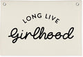 Girl Room Decor Long Live Girlhood Linen Banner Hanging Flag Retro Banner for Nursery Playroom Wall Decor for Kids Bedroom Decorations,Baby shower gifts 30x20(Black Letter)