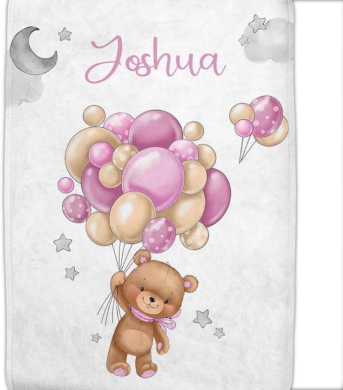 Personalized Baby Blanket with Name - Customized Soft Flannel Blanket for Boys & Girls (50x60 Inches) - Ideal Gift for Baby Shower, Birthday, Christmas, Newborn