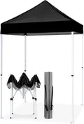 EAGLE PEAK 5x5 Pop Up Canopy Tent Instant Outdoor Canopy Easy Set-up Straight Leg Folding Shelter, Black
